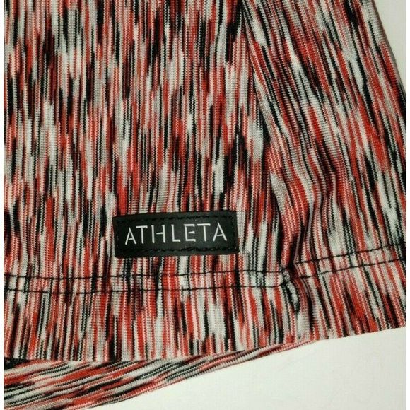 Athleta Red Black Space Dye Criss Cross Straps Tank with Built-In Bra EUC Yoga - Picture 3 of 4